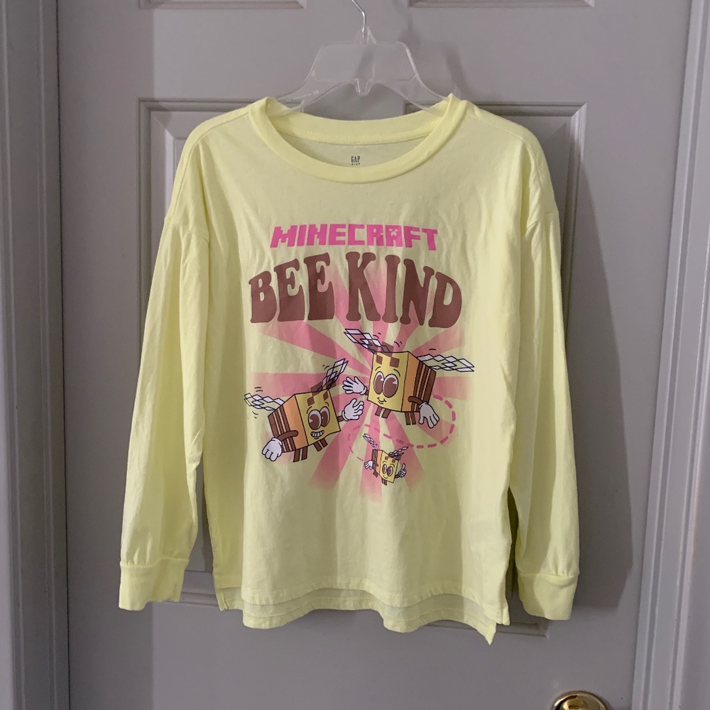 Minecraft Kids Yellow Long Sleeve Tee Shirt